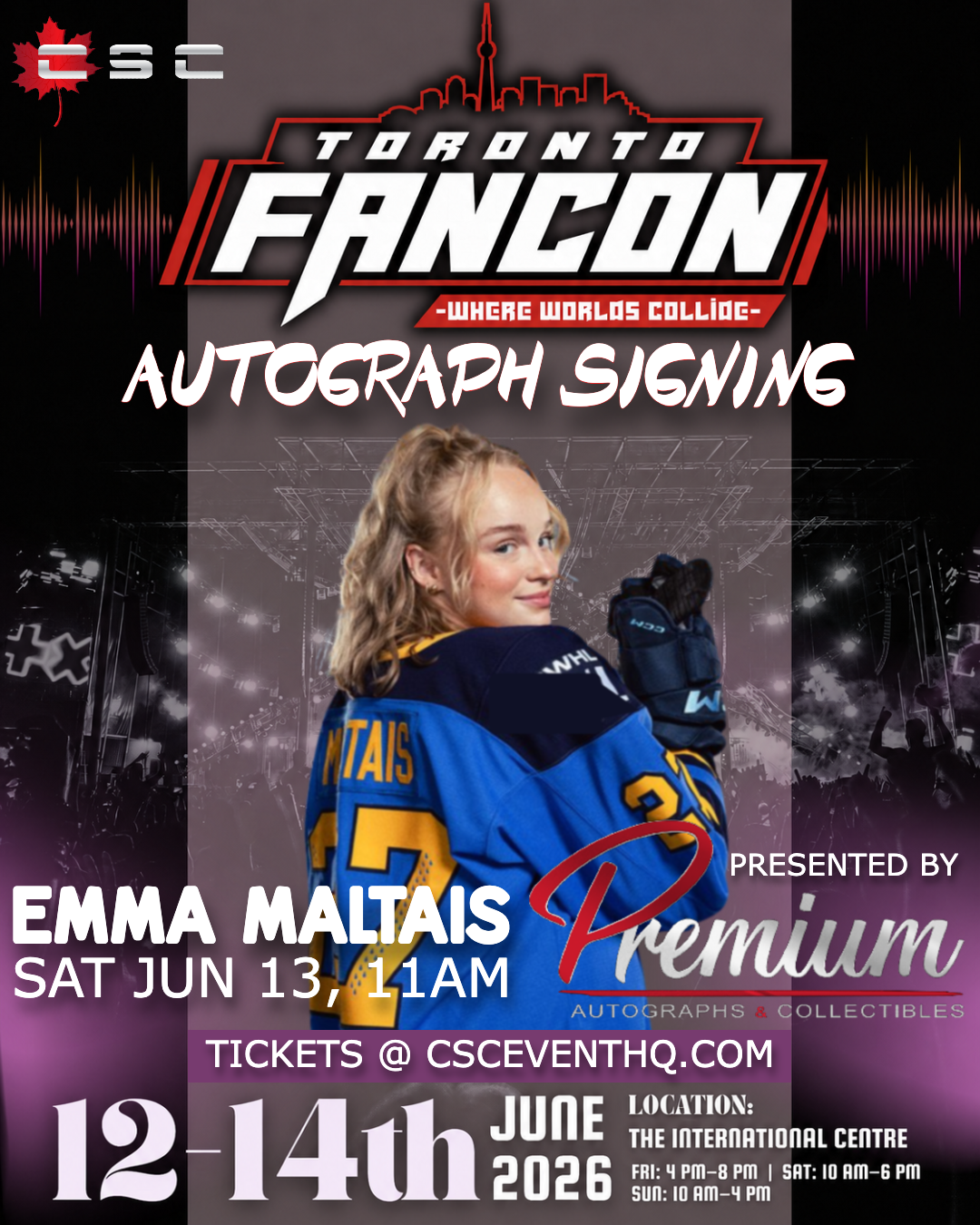 Toronto Sceptres Emma Maltais autograph signing